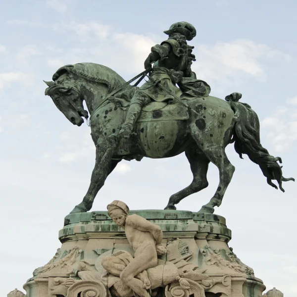 Standbeeld Prins Eugene van Savoye Buda kasteel — Stockfoto