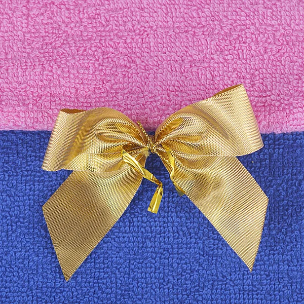 Πετσέτα ροζ και μπλε, αγόρι και κορίτσι, υφή, πολύχρωμο φόντο — Φωτογραφία Αρχείου