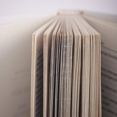 Beyaz bir arka plan üzerinde dikey olarak kitabın sayfalarını açın