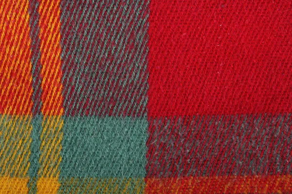 Red, yellow , green, colorful plaid wool texture, background — Stock Photo, Image