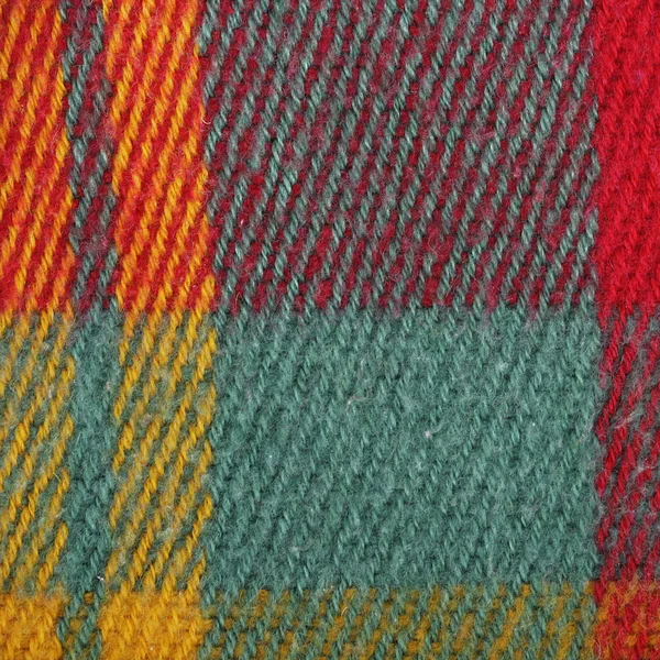 Röd, gul, grön, färgglad Pläd ull textur, bakgrund — Stockfoto