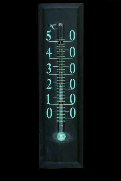 Wooden thermometer with Celsius scale — Stock Photo, Image