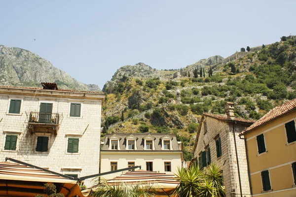 Vista da fortaleza de San Giovanni em Kotor — Fotografia de Stock