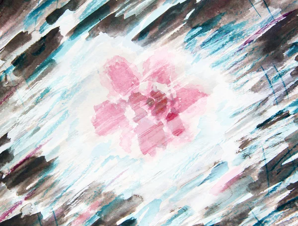 Акварель с абстрактными цветами азалии — стоковое фото