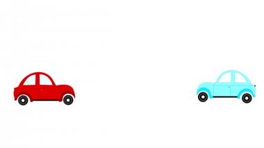 Kaza, araba kaza iki araba beyaz arka plan, animasyon, çizgi film