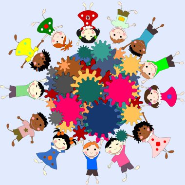 Children -future minds in the world, the concept of children of  clipart
