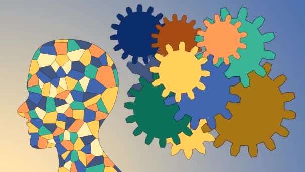 Les engrenages tournent à l'intérieur de la puissance cérébrale du travail d'équipe 