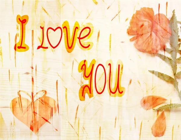 Illustrazione ad acquerello di un fiore di papavero stilizzato e le parole — Foto Stock