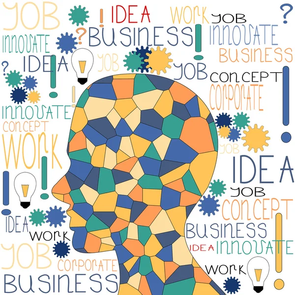 Mosaik otak manusia, tema konsep bisnis, ide — Stok Foto