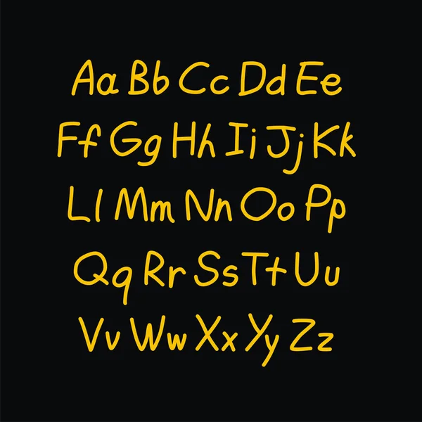 Contour comic style doodle alphabet. Vector font — Stock Vector