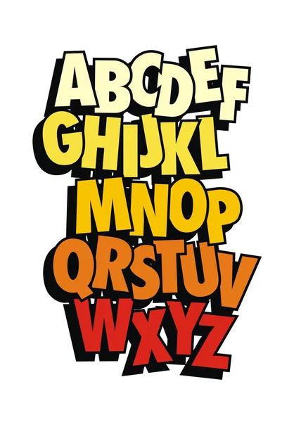 Alphabet vectoriel. Type de police de style BD — Image vectorielle