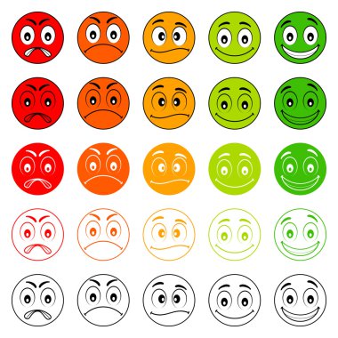 memnuniyet düzeyi ikonik çizimi.