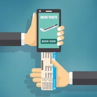 Uçak bileti için online rezervasyon kavramı.
