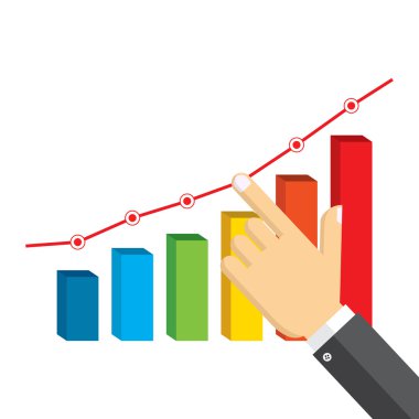 büyüme grafik gösteren işadamı.