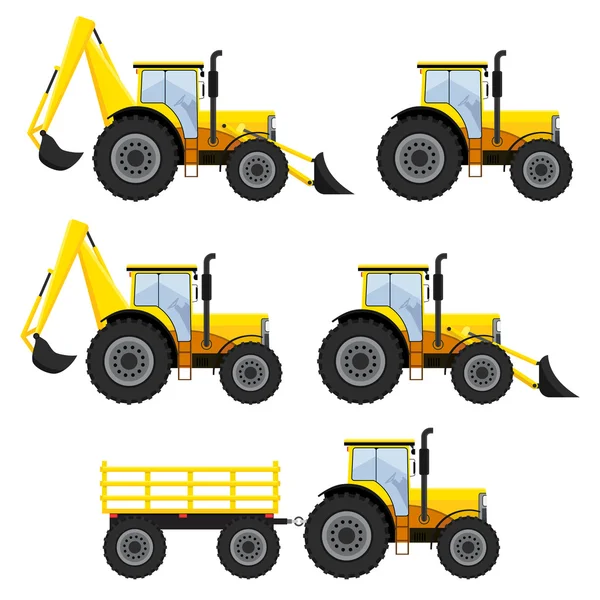 Ensemble de véhicules et tracteurs . — Image vectorielle