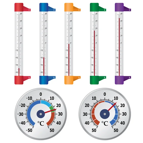 Термометры для окон . — стоковый вектор