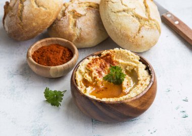 Hummus.Chickpeas ve susam yağı oryantal tarifi