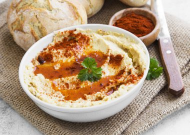 Hummus.Chickpeas ve susam yağı oryantal tarifi