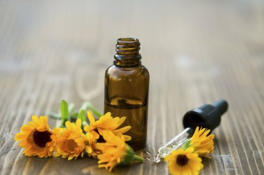 Gerekli yağ şişesi Calendula tıbbi tesisi, Calendula officinalis