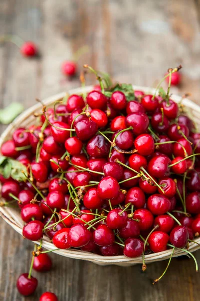 Kirsche Bio Beeren Ernten Frische Kirschen Für Marmelade Saft Smoothie — Stockfoto