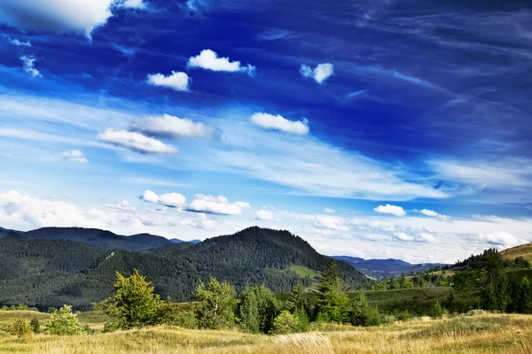 Paysage champêtre majestueux Ciel et prairie dramatiques — Photo