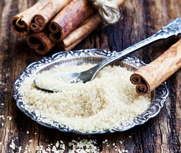 Brown Sugar with Cinnamon — Stock Photo, Image