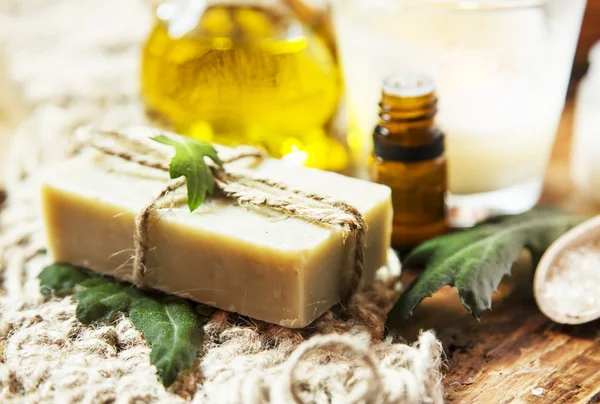 Olive Oil Soap Spa Therapy — Stock Photo, Image