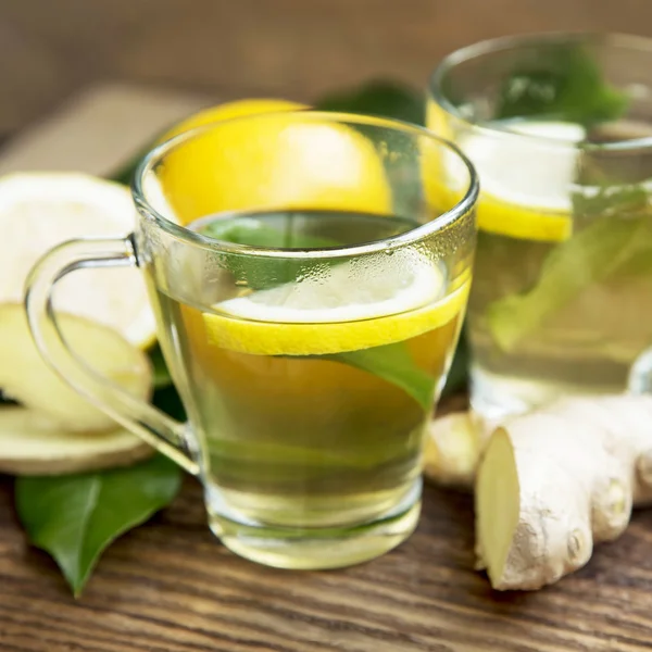 Green Tea with Lemon — Stock Photo, Image