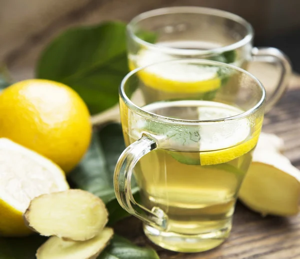 Té verde con limón — Foto de Stock