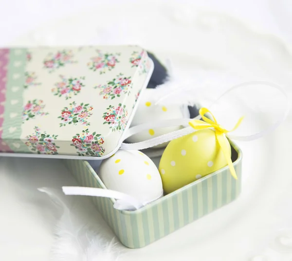 Easter Eggs in a Gift Box — Stock Photo, Image