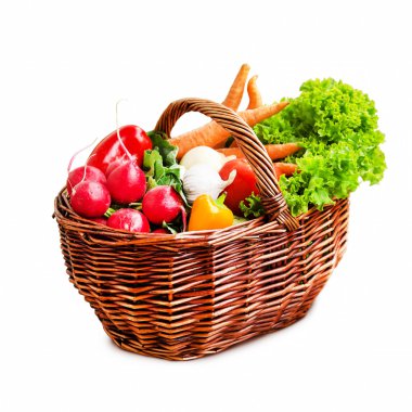 İzole biyo sebze sepeti