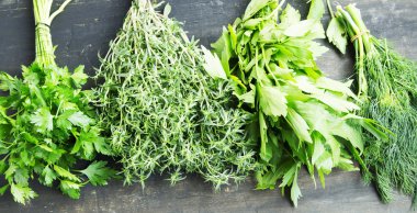 Herbs.Parsley,Thyme,Dill and Lovage Cooking Herbs