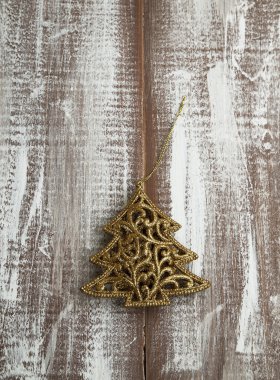 Altın Glitter yıldız Noel süs ahşap boyalı tablo