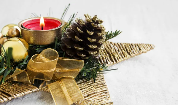 Christmas Candle Decoration Star — Stock Photo, Image