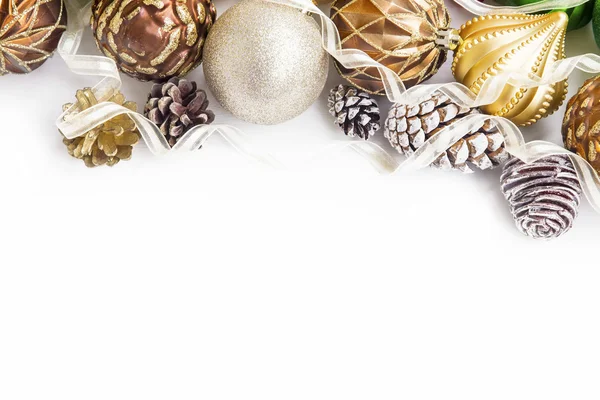 Festive Christmas Globes Frame — Stock Photo, Image