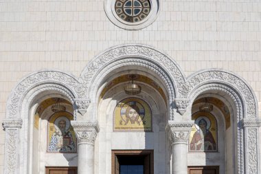 Sırbistan 'ın Belgrad kentindeki Aziz Sava katedralinin manzarası