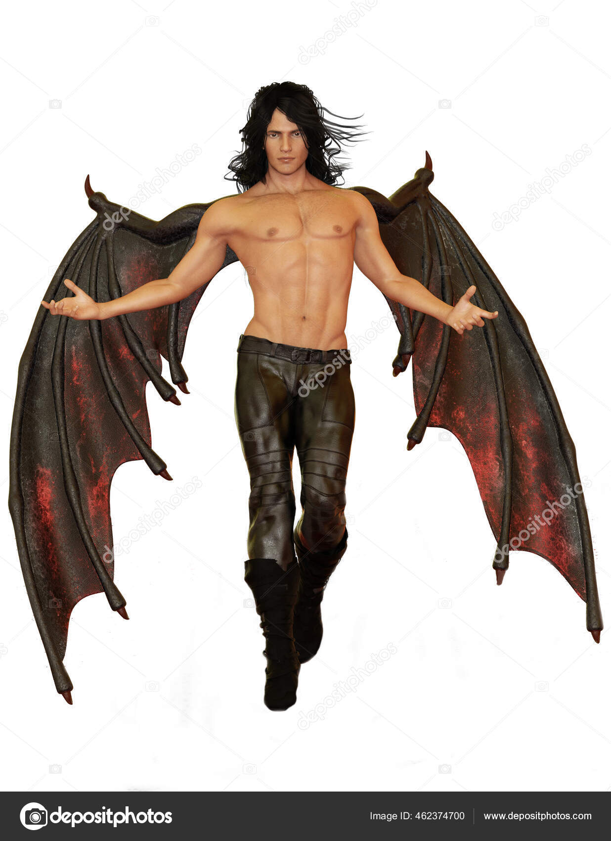 Render Fantasia Personagem Vampiro Masculino Com Asas Demônio Personagem Criatura fotos, imagens de © treetons #624566084