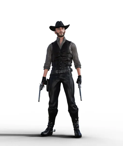 Cowboy Stehen Mit Gewehren — Stockfoto