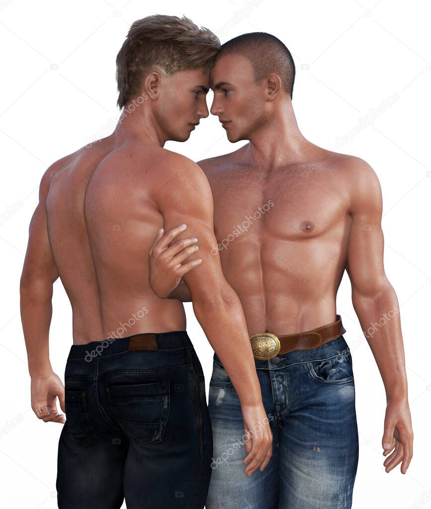 Gay men face to face lovers