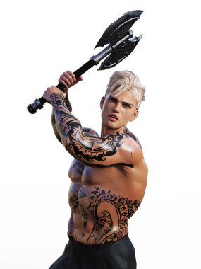 Savaşçı savaş baltası çizimi