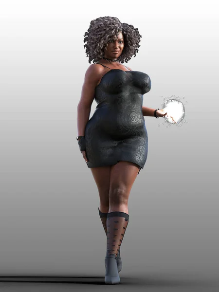 Size Magische Afrikaanse Vrouw Sexy Jurk — Stockfoto