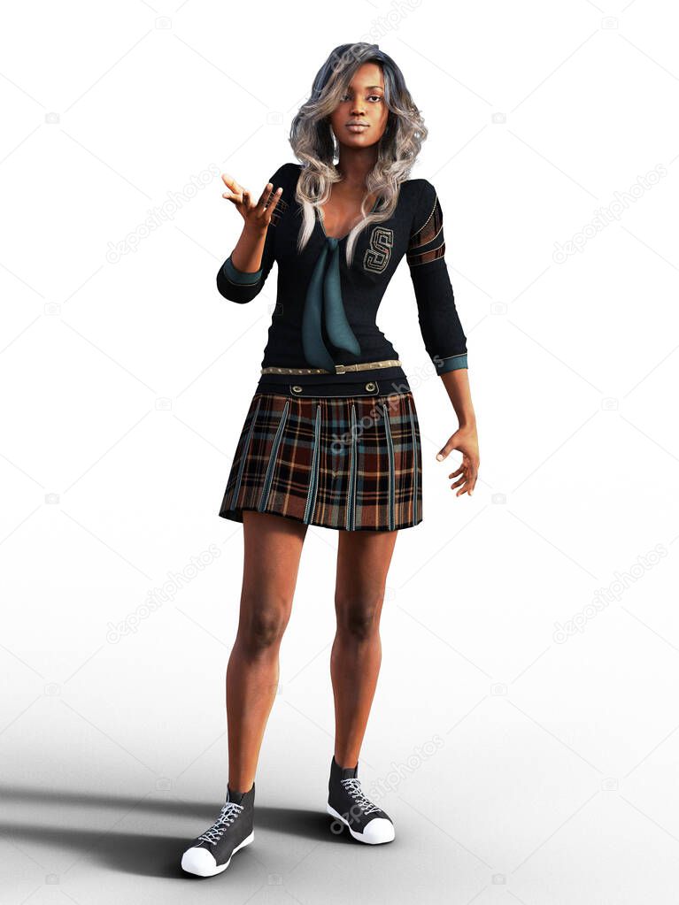 African Academy wizard girl in mini skirt