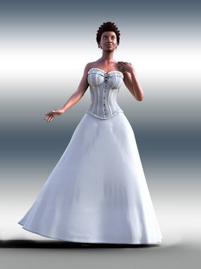 Afrikalı gelin mutlu illüstrasyon