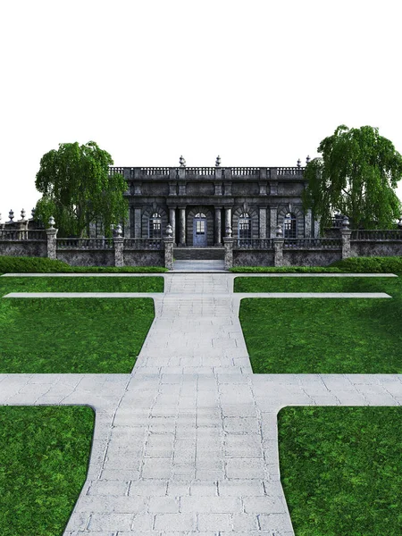 Regency Era Building Lawn Illustration — Stock Photo, Image