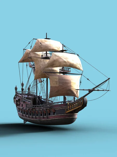 Ship with full sails illustration