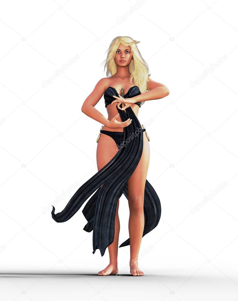 Fantasy blond Woman in skimpy outfit sorceress