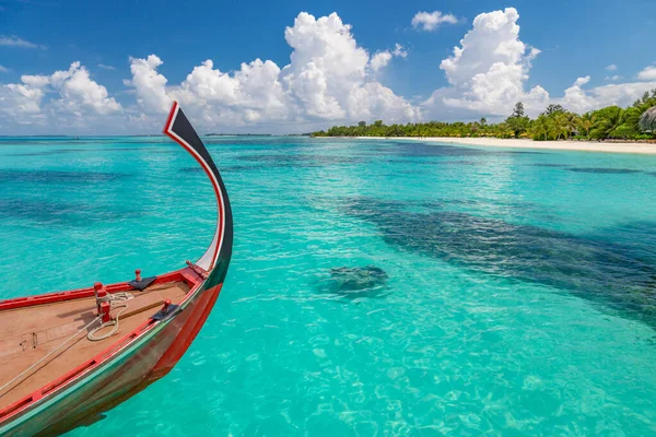 Design Plage Inspiré Des Maldives Bateau Traditionnel Des Maldives Dhoni — Photo