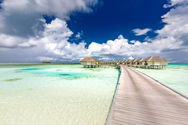 Tropické Maledivy Resort Hotel Ostrov Pláží Mořem Pro Dovolenou Koncept — Stock fotografie