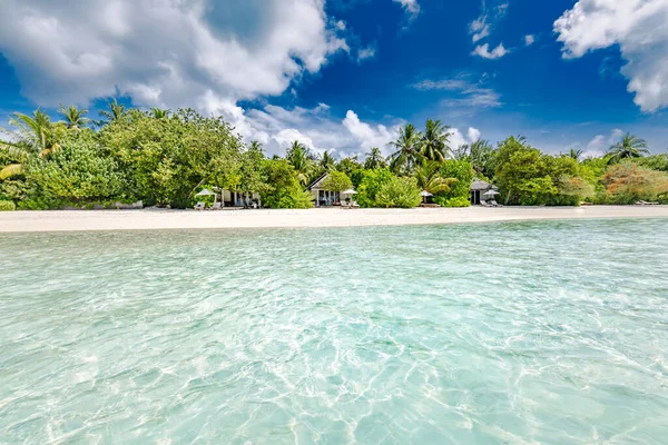 Hermosa Playa Mar Tropical Maravillosa Naturaleza Playa Paisajes Maldivas Vista — Foto de Stock