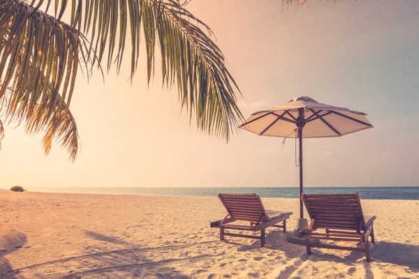 Luxusní Dovolená Pláži Cestování Krajinou Západ Slunce Pohled Tropickou Pláž — Stock fotografie